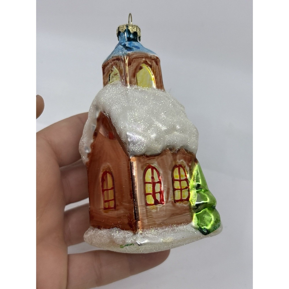 Old World Church Glass Ornament Christmas  4" - Picture 3 of 5